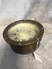 Vintage Sestral Brass Marine Gimbal Compass Ship Boat 6.5” Across 4” Tall