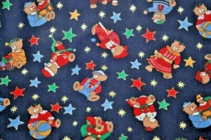 RARE/OOP TEDDIES IN TOYLAND IN BLUE FROM CONCORD FABRICS - 100% COTTON FABRIC - Picture 1 of 4