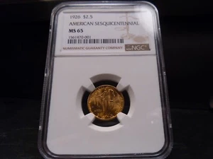 1926 MS65 $2.50 Sesquicentennial Gold Commemorative NGC Certified Gem - Picture 1 of 8