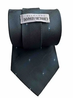 Vintage Black Green Mix Pattered Men's Tie / Cravat/Widest Part : 4” - Image 1 of 4