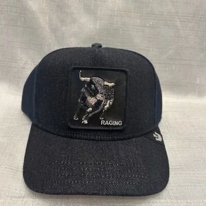 Goorin Bros Farm Trucker Baseball Snapback Hat Cap Raging Bull Denim - Picture 1 of 5