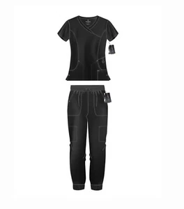 New, SCRUBAID 4-Way Stretch Jogger Style Set,Small Black $25.00 - Picture 1 of 3