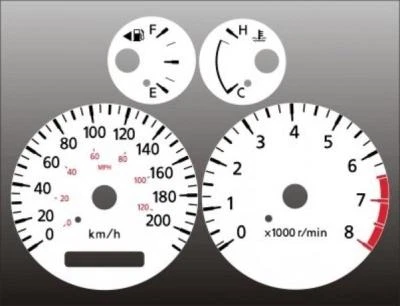 White Face Gauges for 2000-2003 Nissan Sentra METRIC KPH KMH - Image 1 of 4