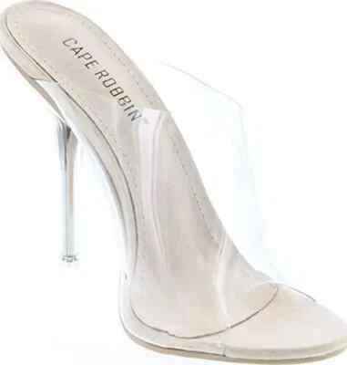 Cape Robbin Layland Clear  Open Toe Heels  Women's 10 Nude - Image 1 of 4