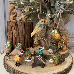 2021 Gioco Animali Bosco Albero di Natale Decorazione Natale Gisela Graham - Foto 1 di 25