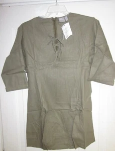 ASOS DESIGN WOMEN'S PETITE LACE UP MINI DRESS IN LINEN SIZE 8 KHAKI GREEN NWT!!! - Picture 1 of 3