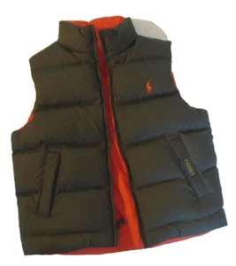 POLO RALPH LAUREN, Orange & Dark Green, M (10-12) Reversible, Vest, Gently Loved - Picture 1 of 7
