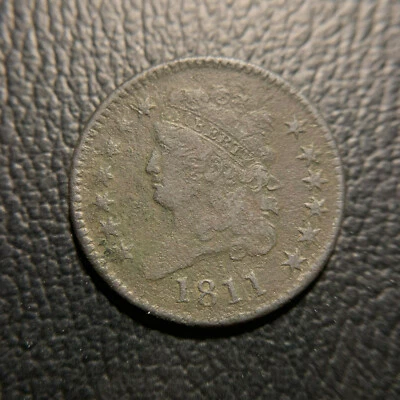 Medio centavo cabeza clásica 1811 XF extremadamente fino EF fecha clave baja vintage Foto 1 de 2