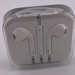 Original Apple Wired iPhone iPad iPod Ear Buds White AIR Buds with Case, New! - Picture 1 of 2