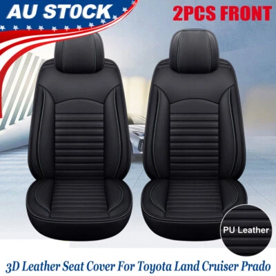 3D PU Leather Car 2pcs Front Seat Covers Protector For Toyota Land Cruiser Prado - image 1 of 4