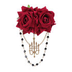  Flower Dress Gothic Hair Clips for Women Rose Hanging Chain Brooch Miss Palace