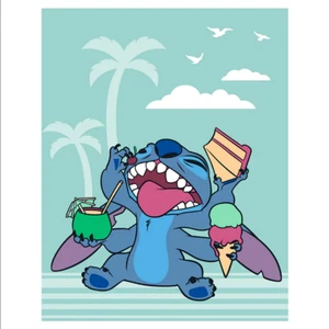 Stitch Happy Place Baby Raschel Soft Blanket 43.5" x 55" by Disney - Picture 1 of 3