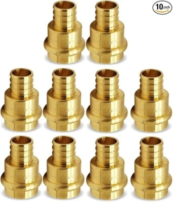 VN INFINITE QUALITY 1/2" Press-Fit PEX Crimp Coupling Brass Adapter For Pipe Connection Pack of 10