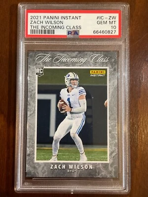 2021 Panini — The Incoming Class — Zach Wilson — ROOKIE — 💎 MINT PSA 10 — pop 4 - Image 1 of 3