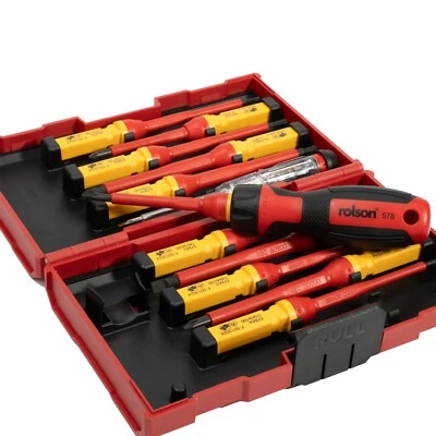 Rolson 13pc VDE Interchangeable Screwdriver Set 1000V Electrician Pack - Image 1 of 4