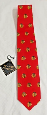 Chicago Blackhawks NHL Licensed Neck Tie Red Eagles Wings National Hockey League - Image 1 of 4