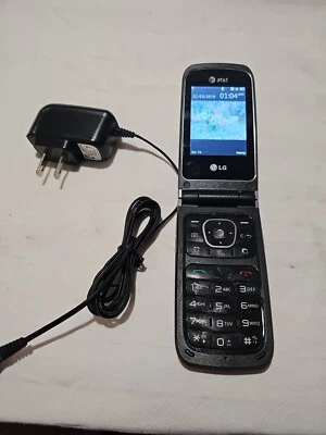 LG A340 - Gray and Black ( AT&T ) Cellular Flip Phone - Image 1 of 4