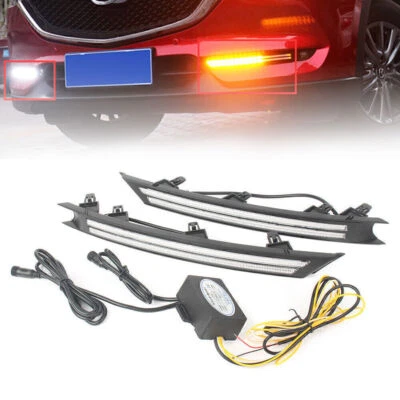 Luz de circulação diurna LED DRL lâmpada de neblina sinal de seta para Mazda CX-5 CX5 2017-2018 - Imagem 1 de 4