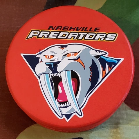 NASHVILLE PREDATORS ORANGE MOUNTAIN DEW CODE RED VINTAGE PUCK MADE IN 🇨🇳  RARE Cover