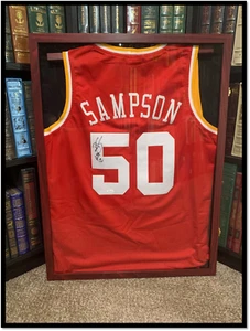 RALPH SAMPSON SIGNED Houston Rockets Jersey New JSA COA XL HOF NBA Legend - Picture 1 of 4