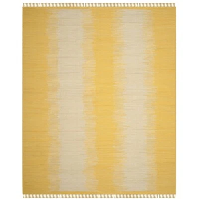 SAFAVIEH Montauk Collection MTK718K Handwoven Gold Rug - Image 1 of 4