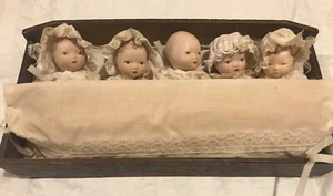 Vintage Balos Porcelain Jointed Quintuplet Dolls - Picture 1 of 24