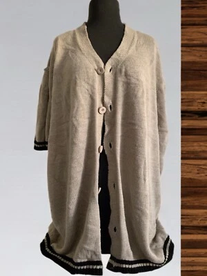 boohooMAN Jackets & Cardigan & Sweaters & Jumpers Beige Oversized  Men’s Women’s - Image 1 of 4