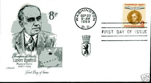 1137 8c Ernst Reuter, Artmaster,  FDC - Image 1 of 1