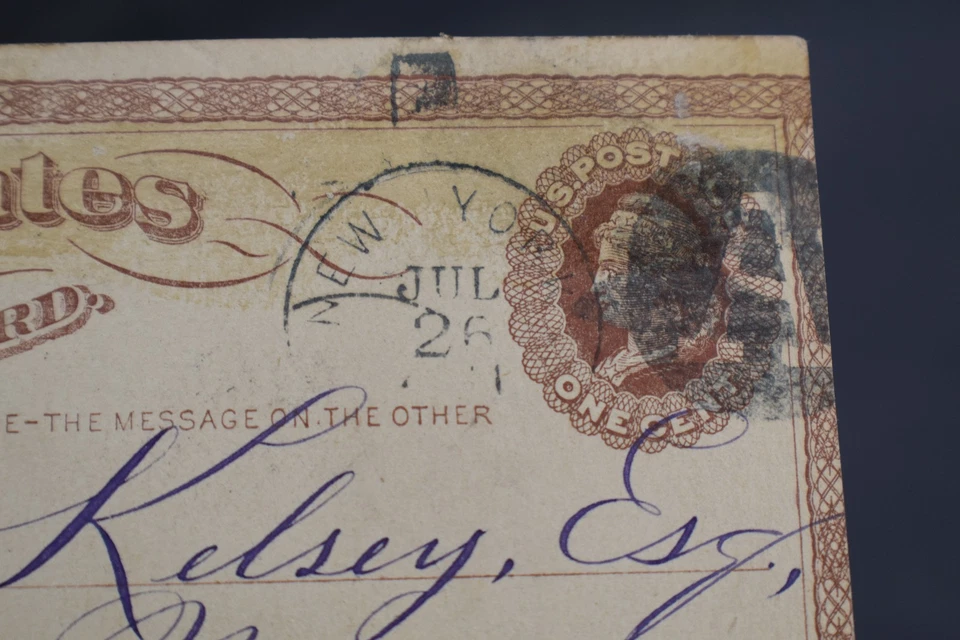 UX1 *LARGE USPOD* 1 C Brown USED Inverse A NY City Cancel Postcard - Image 1 of 3