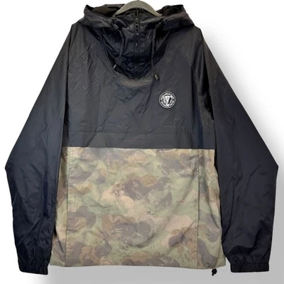 Volcom Mens Large Anorak Jacket Camo Black Water Resistant Pullover - Image 1 of 4