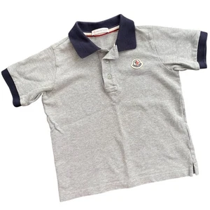 Moncler Kids Gray & Navy Polo Shirt - Size 5 Years - Picture 1 of 6