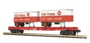 MTH Scala O Swift #56258 Flat Car con 2 rimorchi per cuccioli - Foto 1 di 3