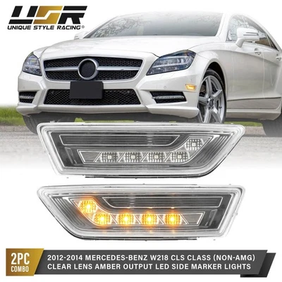 Amber LED Clear Side Marker Light For 2012-2014 Mercedes Benz W218 CLS 550 Class - Image 1 of 4