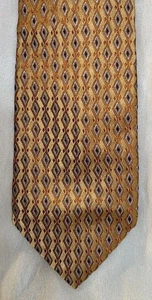 JosA Bank Gold/Browns Jacquard Men's Silk Neck Tie 60x3.75" - Picture 1 of 2