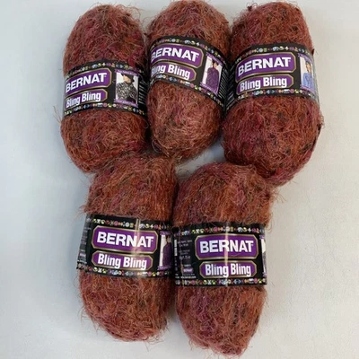 Lote de 5 madejas BERNAT Bling Bling color Moulin Rouge 100 % nailon 90 yardas Ea Foto 1 de 4
