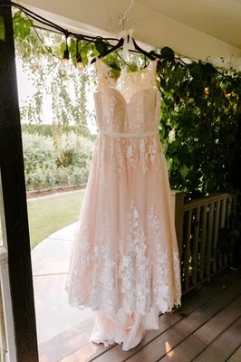 Wedding Dress Women's 2021 Anomalie Blush And Lace Dress - Image 1 of 4