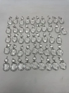 Lot of 47 Chandelier 2.5” Teardrop Crystal Glass Prisms Vintage Lamp Light Parts - Picture 1 of 7