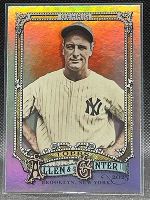 Lou Gehrig 2025 Topps Allen & Ginter #6 Silver Portrait Yankees Foto 1 de 2