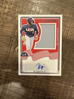 2025 Panini Stars and Stripes USA Signatures Silhouettes /199 RJ Austin Jr Auto - Image 1 of 2