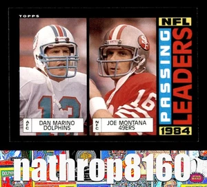 1985 Topps #192 Joe Montana Dan Marino HOF HOF NM/NM+  Passing Leaders 8362 - Picture 1 of 4