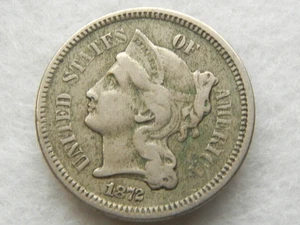 1872 nickel three cent piece coin - Picture 1 of 2