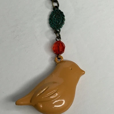 Collar Saqueo Pájaro Cadena Arte Joyería 18 Pulgadas Declaración Colgante Amarillo Foto 1 de 4