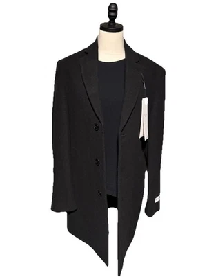 Calvin Klein Mens Slim fit Overcoat Coat 36 R Black Solid - Image 1 of 4