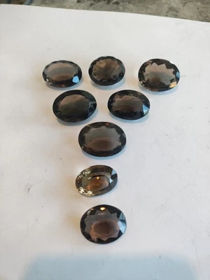 Lote Cuarzo Ahumado Facetado 280ct Muy Buena Calidad Y Color 20x28 Y 16x22mm Foto 1 de 4