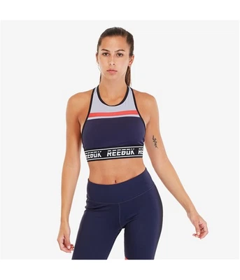 Bralette Reebok Meet You There para mujer, azul, grande Foto 1 de 4