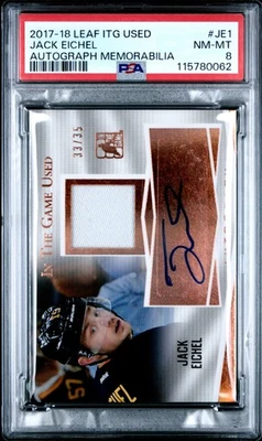Hoja 2017-18 - Jack Eichel - Memoria usada en el juego - Parche usado por el jugador automático - PSA Foto 1 de 2