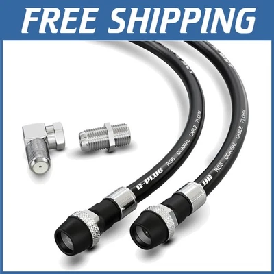 200FT Quad Shielded Coaxial Cable with F-Type Connectors - Image 1 of 4