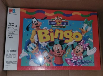 VTG Disney Mickey's Stuff For Kids Bingo Game Milton Bradley Age 4+ RARE SEALED! - Image 1 of 3