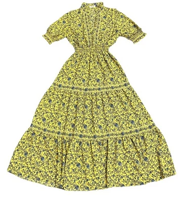 Max Studio коттедж Core флаттер рукав ярусный макси платье женщин M - Изображение 1 из 4