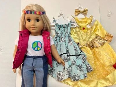 Pleasant Co./American Girl Historical 1974 Julie Albright 18" Doll   3 Outfits - Image 1 of 4